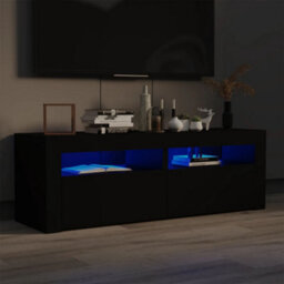 Berkfield Tv Cabinet With Led Lights Black 120X35X40 Cm - thumbnail 1