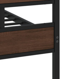 Berkfield Metal Bed Frame Without Mattress Brown Oak 183X213 Cm - thumbnail 7