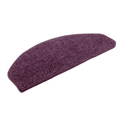 Floordirekt Barcelona Self Adhesive Edged Soft Shaggy Stair Tread Mat For Indoor Stairs Semicircular Purple 23.5 X 65 Cm - image 1