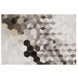 Beliani Rug Sason Beige 160 X 230 Cm Leather - thumbnail 5