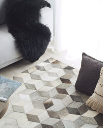 Beliani Rug Sason Beige 160 X 230 Cm Leather - thumbnail 2