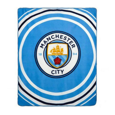 Manchester City Fc Fleece Pulse Blanket Blue/white (One Size) - image 1