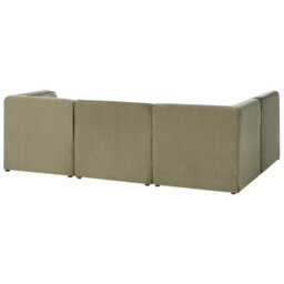 Beliani Modular Corner Sofa 4 Seater Lemvig Corduroy Green Right Hand - thumbnail 6