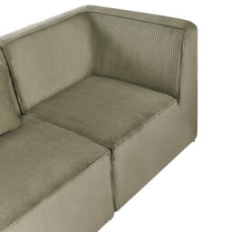 Beliani Modular Corner Sofa 4 Seater Lemvig Corduroy Green Right Hand - thumbnail 8