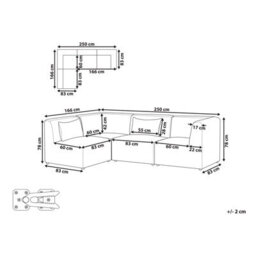 Beliani Modular Corner Sofa 4 Seater Lemvig Corduroy Green Right Hand - thumbnail 3