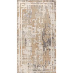Livabliss Lustro-Abstract Beige Grey Off-White Modern Marble Living Dining Bedroom Rug 80 X 150 Cm Easy Care, Non Shedding - thumbnail 1
