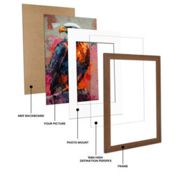Ak Frames Walnut 7X5 Frame With 6X4 Mount And Perspex Front - thumbnail 4