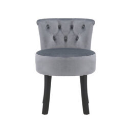 Darphe Modern Grey Upholstered Buttoned Stool For Dressing Table, 46Cm W X 47.5Cm D X 69.5Cm H - thumbnail 2