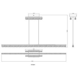 Luminosa Lighting Luminosa Hilton Bar Pendant Ceiling Light Matt Black Led 3000K - thumbnail 7