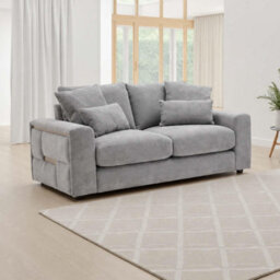Furnishings For Less UK Juno Grey Chenille 3 + 2 Seater Sofa Set With Removable Cushions - thumbnail 9