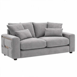 Furnishings For Less UK Juno Grey Chenille 3 + 2 Seater Sofa Set With Removable Cushions - thumbnail 3