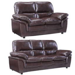 Furniture Instore Verona Brown Leather Aire  3+1+1 Seater Sofa Set Is A Stylish And Practical - thumbnail 2