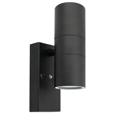 Long Life Lamps Company Black Outdoor Up Down Wall Light Dusk Till Dawn Sensor Stainless Steel Ip65 Zlc090B - image 1