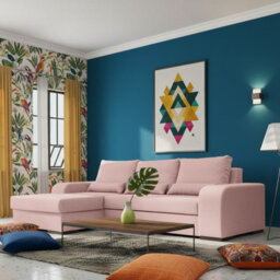 Virago Living Room Corner Sofa Bed Polyurethane Foam Wave Spring Wooden Legs Loose Cushions 285X165X90Cm Pink Left - thumbnail 2