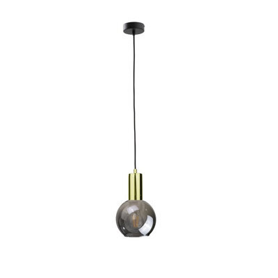 Luminosa Lighting Luminosa Supra Dome Pendant Ceiling Light Black, Gold, 15Cm, 1X E27