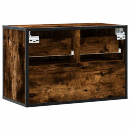 Berkfield Tv Cabinet Smoked Oak 60X31X39.5 Cm Wood And Metal - thumbnail 6