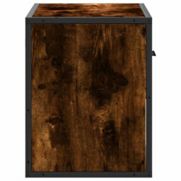 Berkfield Tv Cabinet Smoked Oak 60X31X39.5 Cm Wood And Metal - thumbnail 5