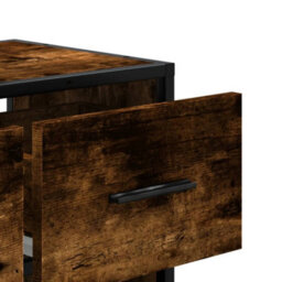Berkfield Tv Cabinet Smoked Oak 60X31X39.5 Cm Wood And Metal - thumbnail 8