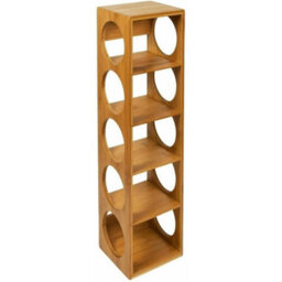 Bamboo Wooden Free Floor Standing Wine Rack Bottle Holder Organizer 5 Bottle - thumbnail 1