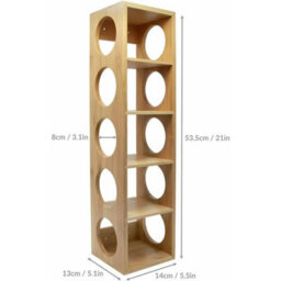 Bamboo Wooden Free Floor Standing Wine Rack Bottle Holder Organizer 5 Bottle - thumbnail 2