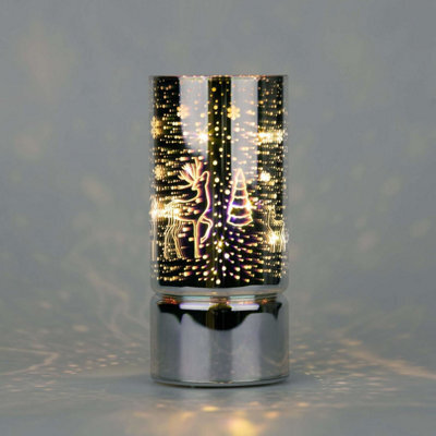 Shatchi 17Cm Christmas Decorated Vase Led Irrid Glass Vase / Forest - image 1