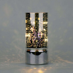 Shatchi 17Cm Christmas Decorated Vase Led Irrid Glass Vase / Forest - thumbnail 1