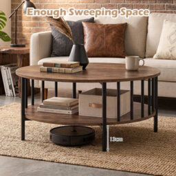 Round 2 Tier Center Table With Open Storage Shelf Industrial Table - thumbnail 6