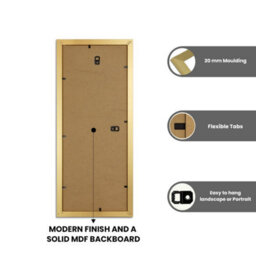 "AK Frames Sleek 20X10"" Gold Thin Modern Picture Frame - Slim And Design For Posters, Prints And Photos - Elegant Wall Frame Decor" - thumbnail 2