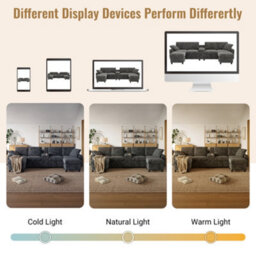 Fenchilin U-Shaped Sectional Sofa With 2 Movable Storage Ottomans Cup Holders Luxury Couch For Living Room Grey - thumbnail 5