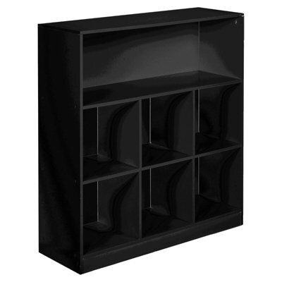 Urbn-Living Urbnliving Height 94Cm Wide Wooden 7 Cube Bookcase Shelving Display Colour Black Storage Unit Cabinet Shelves - image 1