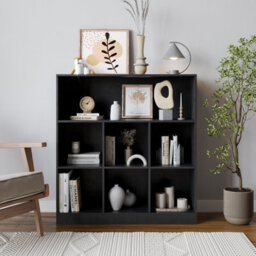 Urbn-Living Urbnliving Height 94Cm Wide Wooden 7 Cube Bookcase Shelving Display Colour Black Storage Unit Cabinet Shelves - thumbnail 2