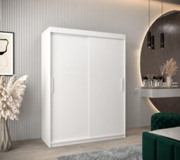 Arte Tokyo Contemporary 2 Sliding Door Wardrobe 5 Shelves 2 Rails White Matt (H)2000mm (W)1500mm (D)620mm - thumbnail 2