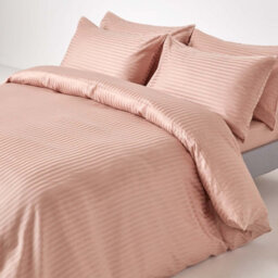Homescapes Taupe Beige Egyptian Cotton Satin Stripe Fitted Sheet 330 Tc, King - thumbnail 4
