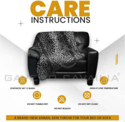 Gc Gaveno Cavailia New Jungle Skin Throw 150X200 Dark Grey Warm & Cosy Blanket - thumbnail 5