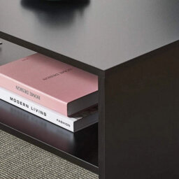 Elegant 95X40Cm Black Coffee Table With Storage - thumbnail 5
