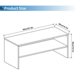 Elegant 95X40Cm Black Coffee Table With Storage - thumbnail 2