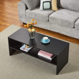 Elegant 95X40Cm Black Coffee Table With Storage - thumbnail 3