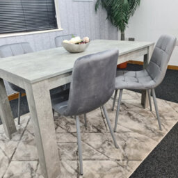 Kosy Koala Dining Table Set Of 4 Kitchen Dining Table And 4 Grey Tufted Velvet Chairs - thumbnail 2
