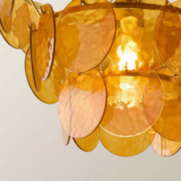 Valuelights Juliette Orange Glass Disc 3 Tier Chandelier Ceiling Pendant Light And Bulb - thumbnail 4