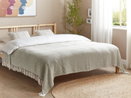 Beliani Bedspread Toutli Cotton 200 X 220 Cm Taupe - thumbnail 2