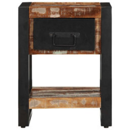 Berkfield Bedside Cabinets 2 Pcs Multicolour Solid Rough Wood Mango - thumbnail 2