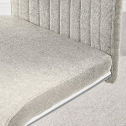 Furniturebox Uk Lorenzo 2X Cream Fabric Silver Leg Dining Chair - thumbnail 6