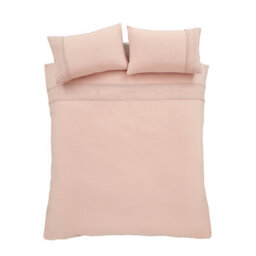 Catherine Lansfield Broderie Anglaise Single Duvet Cover Set With Pillowcase Blush Pink - thumbnail 4
