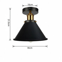 Metal Flush Mount Ceiling Light E27 Black 3 Pcs Pendant Light Fitting, 18Cm Light Lampshade For Home Interior Living Room - thumbnail 2