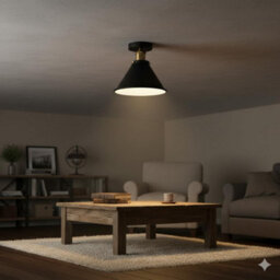 Metal Flush Mount Ceiling Light E27 Black 3 Pcs Pendant Light Fitting, 18Cm Light Lampshade For Home Interior Living Room - thumbnail 4