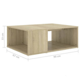 Vidaxl Coffee Table Sonoma Oak 90X67X33 Cm Engineered Wood - thumbnail 8