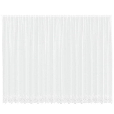 Berkfield Modern Curtains With Curtains Floral White 500 X 245 Cm Polyester