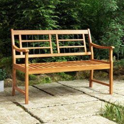 Costway Patio Acacia Wood Bench Wooden 2-Person Garden Chair W/ Slatted Seat - thumbnail 1
