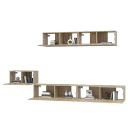 Berkfield 5 Piece Tv Cabinet Set Sonoma Oak Engineered Wood - thumbnail 4