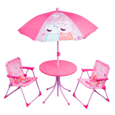 Relsy Kids Outdoor Patio Set Peppa Pig: Table, 2X Chairs, Parasol - Garden Furniture For Children - image 1